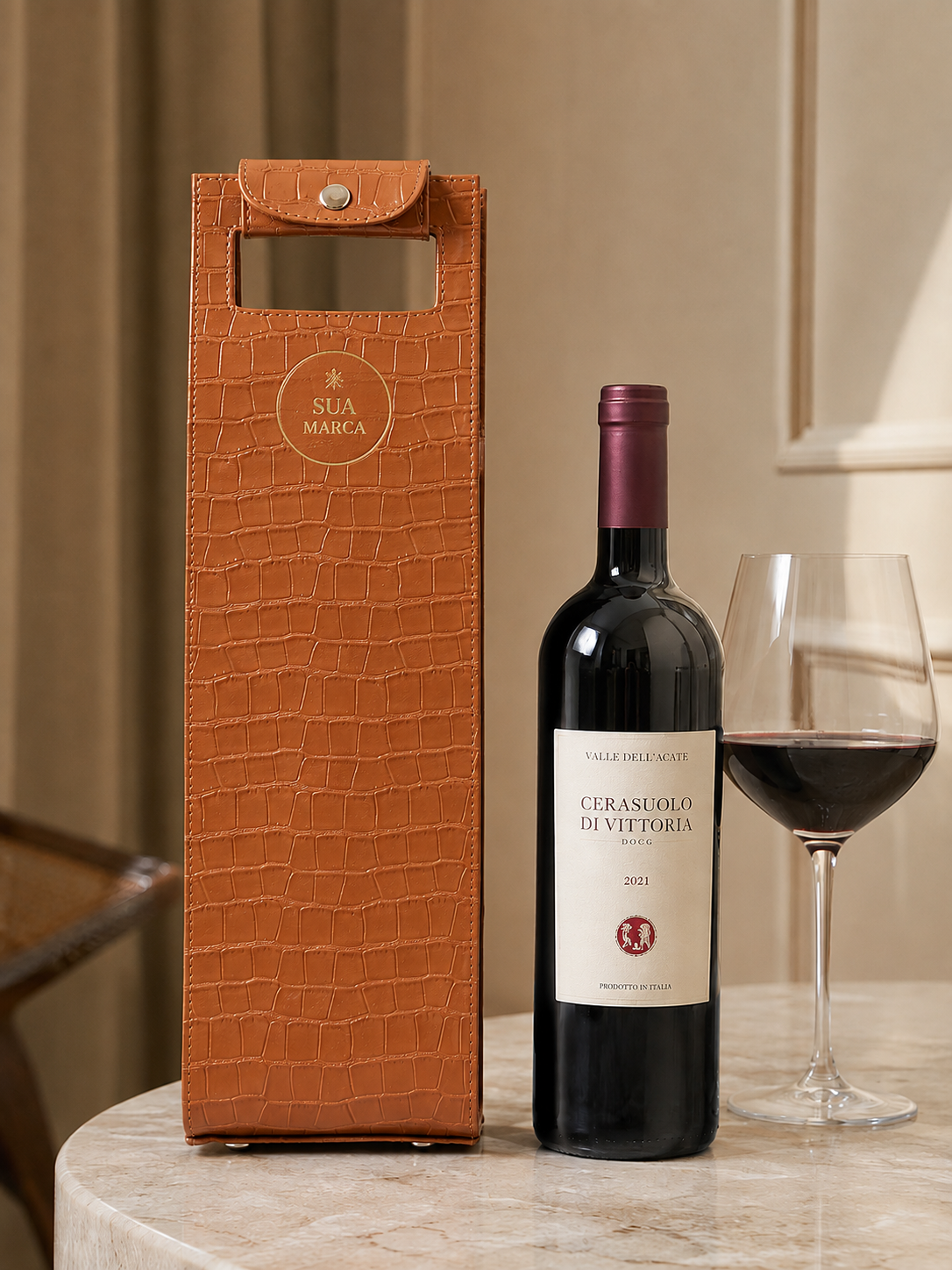 Porta Vinho Croco