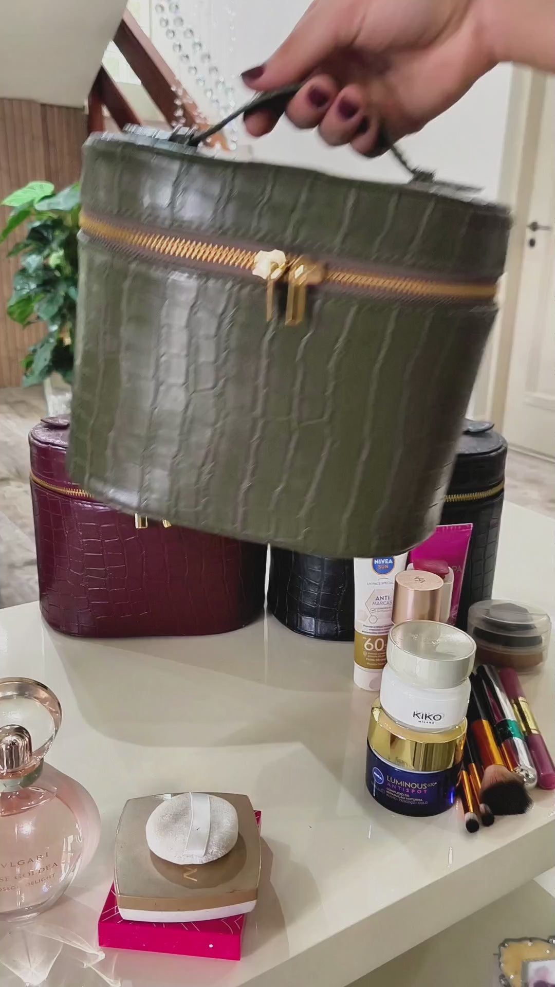 Necessaire Baú Croco